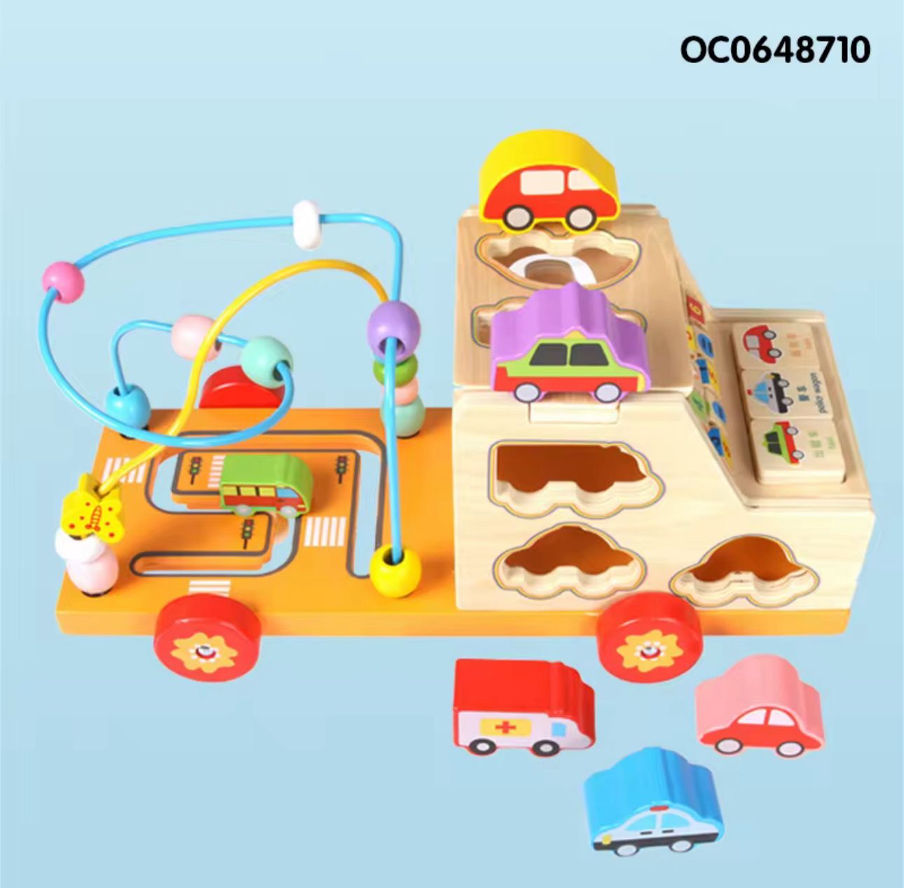 Camión Multifuncional Juego Didáctico Madera Bebe-niños