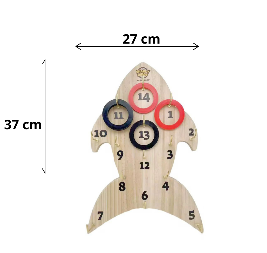 Juego De Lanzamiento Argollas Tira Aros Pared Tiburon