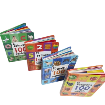 Pack 4 Libros Animales-frutas-palabras-numeros Tapa Dura
