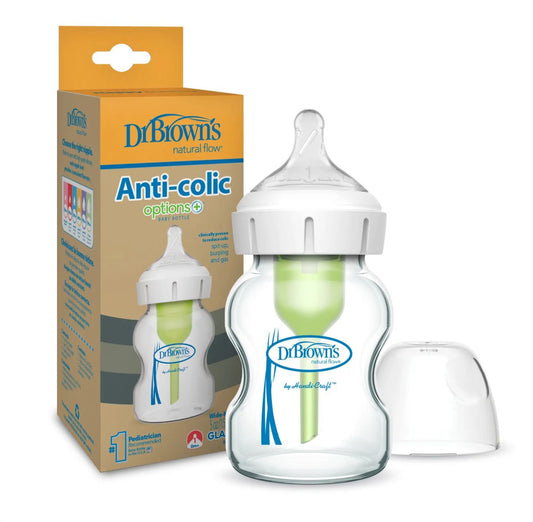 Mamadera Boca ancha Options+ Vidrio 150ml Dr. Brown´