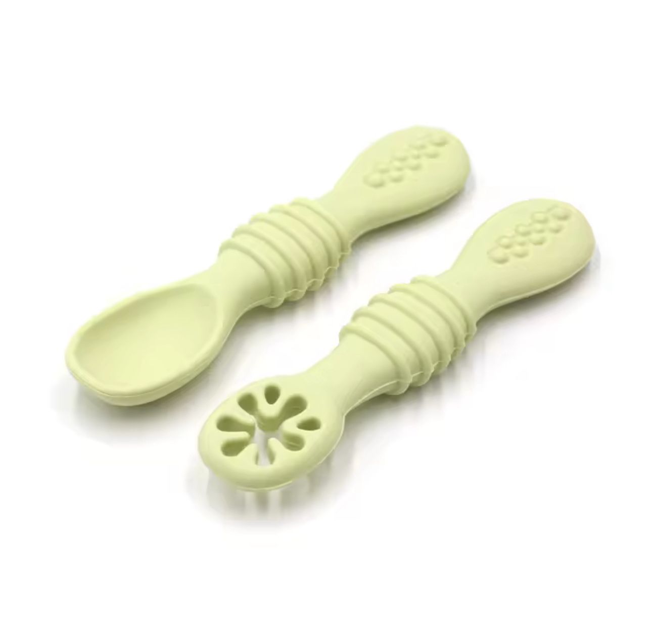 Set De Cucharas Silicona Aprendizaje Bebé Pre-cucharas