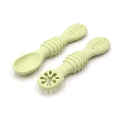Set De Cucharas Silicona Aprendizaje Bebé Pre-cucharas