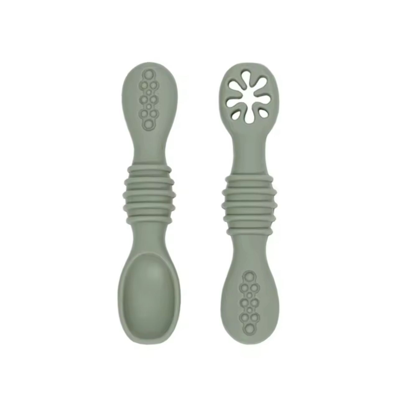 Set De Cucharas Silicona Aprendizaje Bebé Pre-cucharas