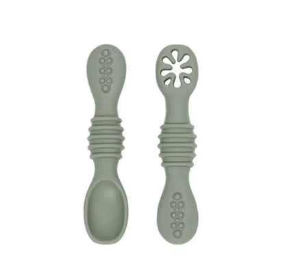 Set De Cucharas Silicona Aprendizaje Bebé Pre-cucharas