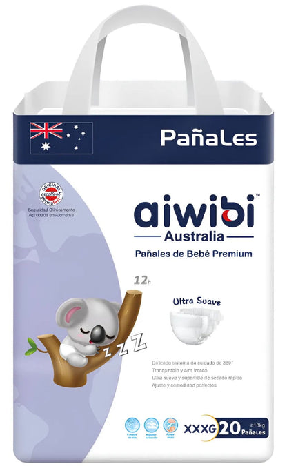 Pañales Premium Aiwibi Ultra Suave XXXG 20 Und